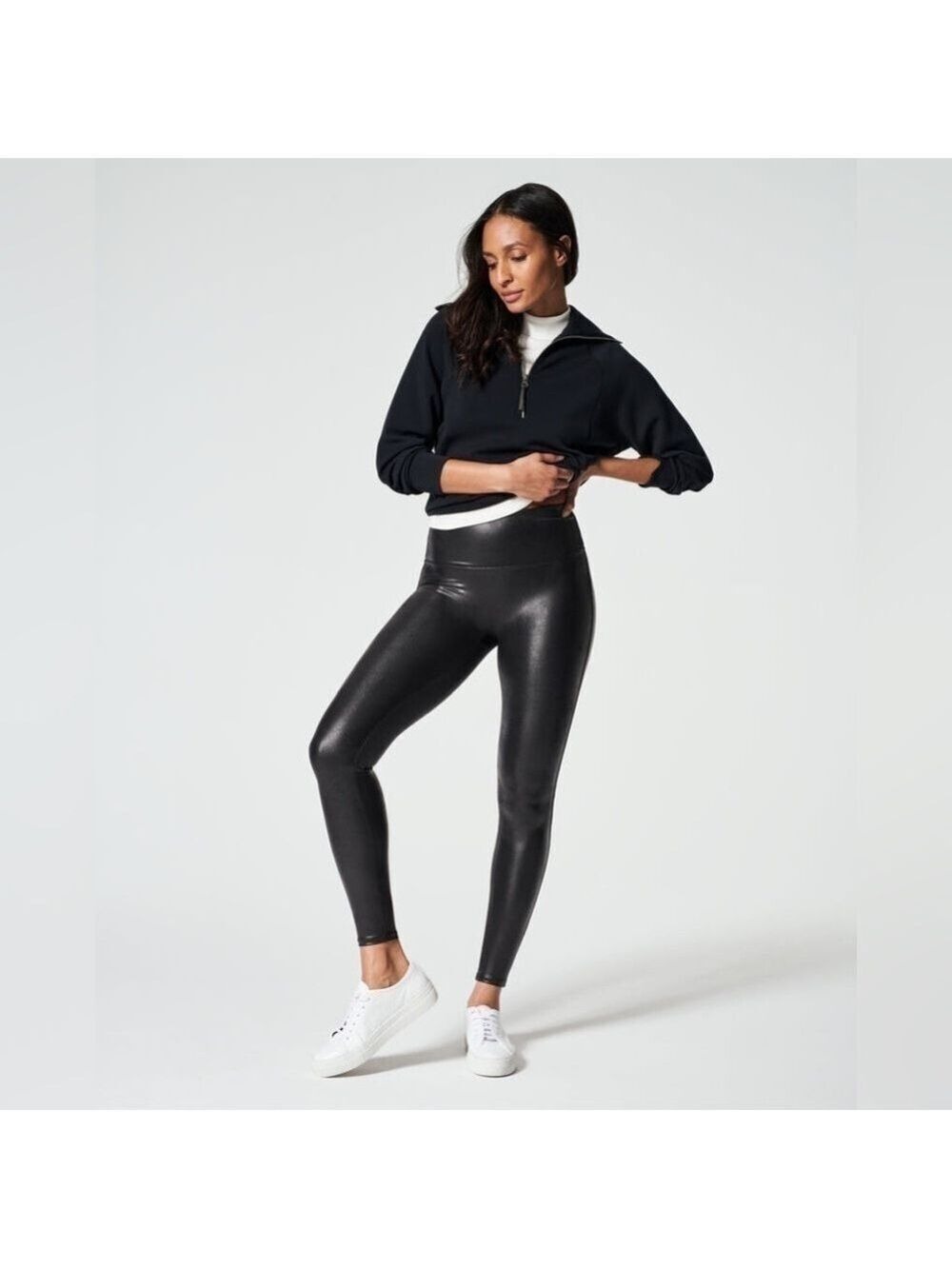 Spanx Faux Leather Leggings Size XS Black